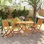 vidaXL 5-delige Tuinset inklapbaar massief acaciahout, 5 zitplaatsen, Nieuw, Tuinset, Verzenden