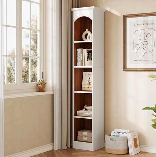Nieuwe Boekenkast Landelijk Design - Wit en Bruin Hout, Huis en Inrichting, Kasten | Boekenkasten, Nieuw, Verzenden