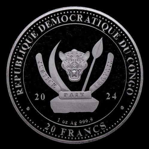 Congo. 20 Francs 2024 The Peregrine Worlds Wildlife, 1 Oz, Postzegels en Munten, Munten | Europa | Niet-Euromunten
