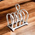 George V sterling silver hourglass 5-bar toast rack with 4, Antiek en Kunst