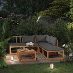 vidaXL 6-delige Loungeset met kussens massief acaciahout, Verzenden, Nieuw, Hardhout, Loungeset
