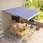 vidaXL Luifel handmatig 400x300 cm blauw en wit, Verzenden, Nieuw