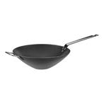 Wok plaatstaal met greep en platte bodem | Ø30x9.5(h)cm, Verzenden, Nieuw in verpakking