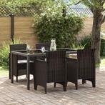 vidaXL Tuinstoel 4 pcs Bruin 53 x 49 x 85 cm PP, Tuin en Terras, Verzenden, Nieuw