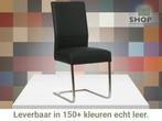 Leren eetkamerstoel Remix - Toledo Nero (zwart) - Sledepoot, Huis en Inrichting, Stoelen, Zwart, Nieuw, Ophalen of Verzenden, Eén