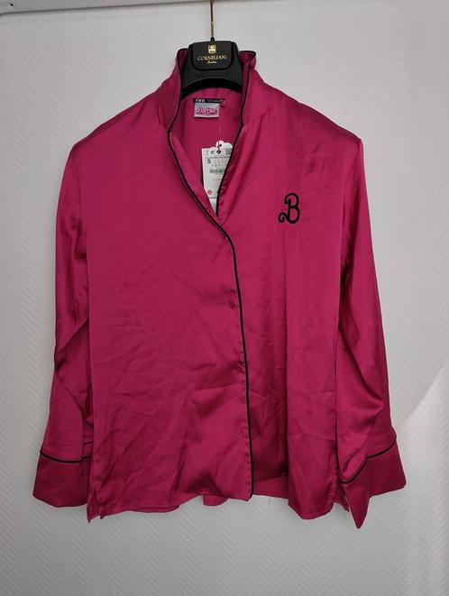 Barbie Pink Silk Pajama Shirt (S), Kleding | Dames, Pyjama's, Nieuw, Verzenden