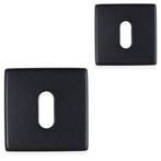 Rozet Mila - vierkant - baardsleutel - mat zwart, Doe-het-zelf en Verbouw, Hang- en Sluitwerk, Ophalen of Verzenden, Nieuw, Klink of Kruk
