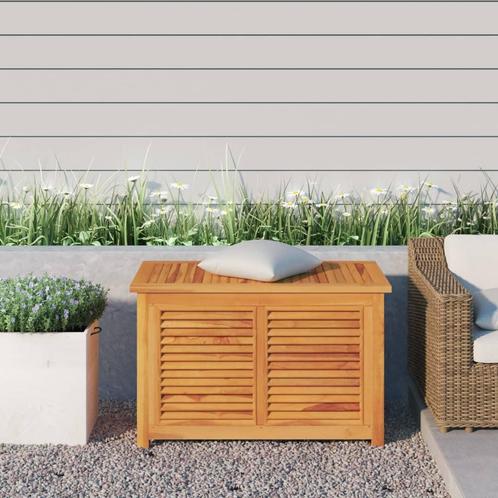 vidaXL Tuinbox met zak 90x50x58 cm massief teakhout, Tuin en Terras, Overige Tuin en Terras, Nieuw, Verzenden