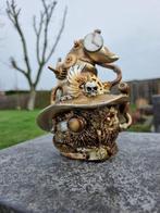 Beeld, Steampunk Owl with Hat - 21 cm - Hars, Antiek en Kunst, Kunst | Designobjecten