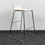 Moderne Barkruk - Houten Witte Zitting, Huis en Inrichting, Barkrukken, Ophalen of Verzenden, Gebruikt