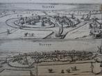 gravure, vogelvlucht zicht op Sloten IJlst Guicciardini 1619, Verzenden