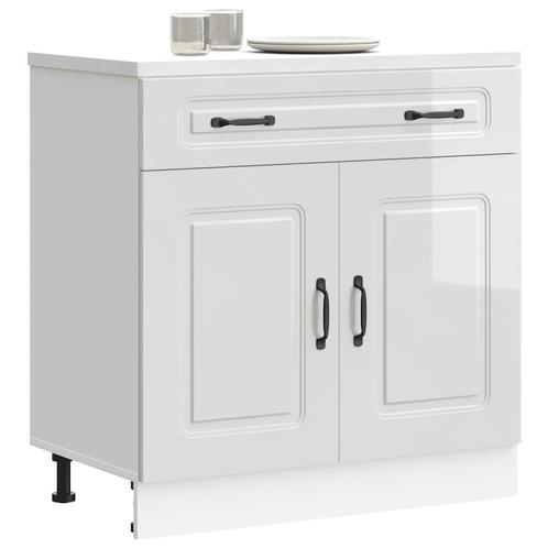 vidaXL Keuken onderkast Kalmar bewerkt hout hoogglans wit, Huis en Inrichting, Keuken | Keukenelementen, Wit, Nieuw, Verzenden