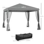 TRUUSK Outsunny Faltpavillon Pavillon Faltzelt 3x3m mit Seit, Tuin en Terras, Verzenden, Nieuw