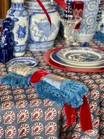 Ethnisch tafelkleed met blockprint voor brede tafels. -