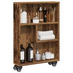 vidaXL Opbergtrolley smal 48x13x68 cm bewerkt hout oud, Huis en Inrichting, Kasten | Boekenkasten, Verzenden, Nieuw, Overige houtsoorten
