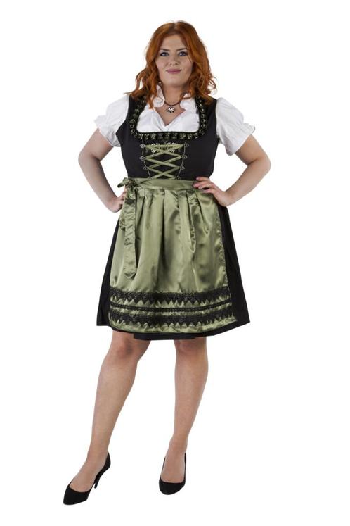 Dirndl zwart-olijfgroen, hertjes, Hobby en Vrije tijd, Feestartikelen, Nieuw, Verzenden