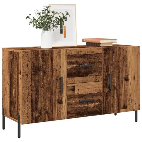 vidaXL Dressoir 100x36x60 cm bewerkt hout oud houtkleurig, Huis en Inrichting, Kasten | Dressoirs, Nieuw, Overige houtsoorten