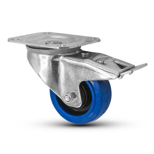 FORTEX Blue Wheel zwenkwiel Ø80mm met dubbele rem WLL 150kg, Muziek en Instrumenten, Licht en Laser, Verzenden