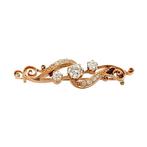 Roségouden broche met diamant 14 krt, Ophalen of Verzenden, Nieuw