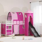vidaXL Loftbed voor Kids Wit en Roze 90 x 190 cm Metaal, Verzenden, Nieuw, Wit, Metaal