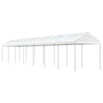 vidaXL Prieel met dak 15,61x2,28x2,69 m polyetheen wit, Tuin en Terras, Verzenden, Nieuw