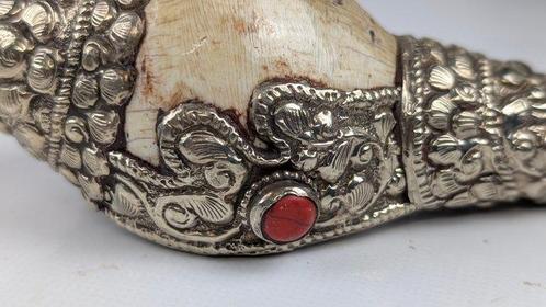 rituele hoorn - Antiek - Schelp - laag gehalte zilver -, Antiek en Kunst, Antiek | Overige Antiek