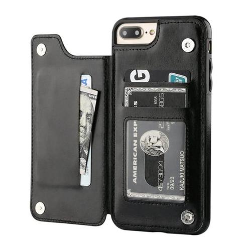 Retro iPhone 6 Plus Leren Flip Case Portefeuille - Wallet, Telecommunicatie, Mobiele telefoons | Hoesjes en Frontjes | Apple iPhone