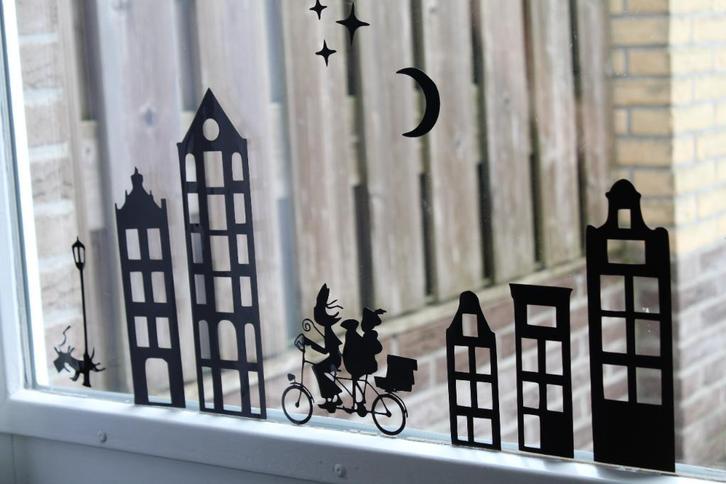 Statische raamsticker Sint met uitbreiding voor Kerst., Diversen, Sinterklaas, Nieuw, Ophalen of Verzenden