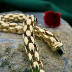 Gouden Mesh schakel armband | 22,5 cm (gouden armband), Ophalen of Verzenden, Gebruikt, Overige kleuren, Goud