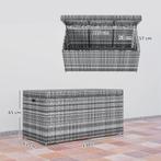 TRUUSK Rattan Kussenbox 380L Weerbestendig Met Deksel Ingebo, Verzenden, Nieuw