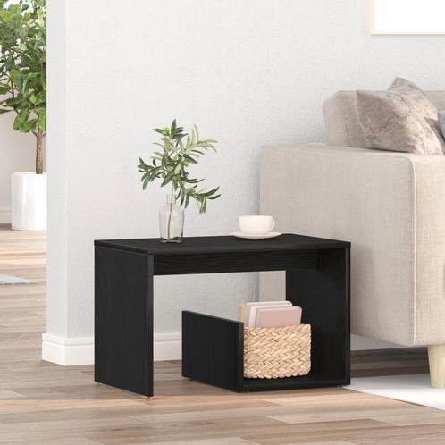 vidaXL Bijzettafel 59x36x38 cm bewerkt hout zwart, Huis en Inrichting, Tafels | Bijzettafels, Nieuw, Verzenden