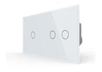 Slimme Lichtschakelaar Livolo 1+2 | Wissel | Wit Glas, Ophalen of Verzenden, Nieuw, Schakelaar
