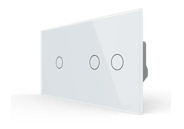 Slimme Lichtschakelaar Livolo 1+2 | Wissel | Wit Glas, Doe-het-zelf en Verbouw, Elektra en Kabels, Schakelaar, Nieuw, Ophalen of Verzenden