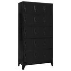 vidaXL Lockerkast 90x40x180 cm staal zwart, Verzenden, Nieuw