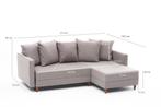 Slaapbank Hoekbank Aydam rechts - Cream SKU: 825BLC1716