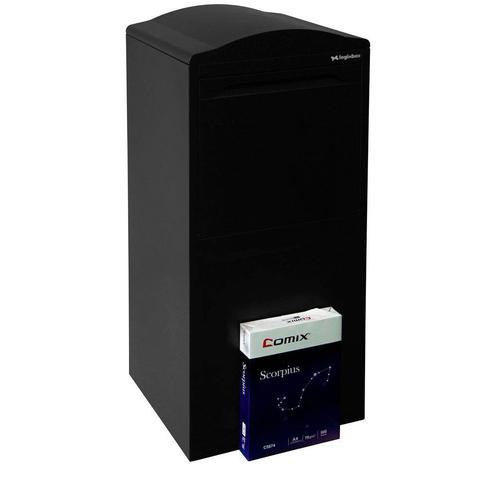 Logixbox Frontbox Uni pakketbrievenbus achteruitname - zwart, Tuin en Terras, Brievenbussen, Nieuw, Verzenden