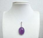 Hanger - 18 karaat Witgoud Chalcedoon - Diamant - RARE, Sieraden, Tassen en Uiterlijk