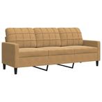 Fluweel Driezitsbank Bruin - Retourdeal - Ruime Zitbank, 150 tot 200 cm, 75 tot 100 cm, Ophalen of Verzenden, Rechte bank