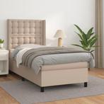 vidaXL Boxspring met matras kunstleer cappuccinokleurig, Overige materialen, 90 cm, Eenpersoons, Bruin
