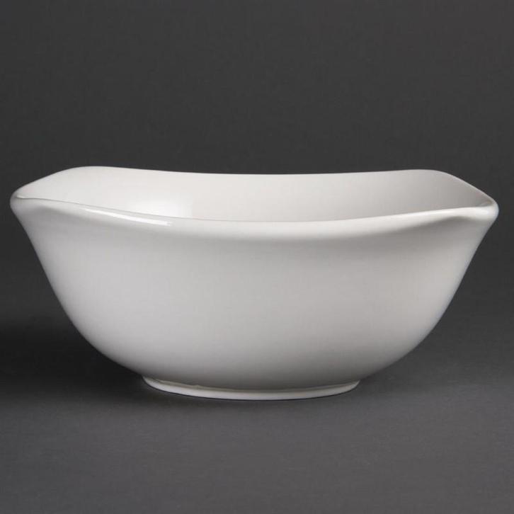 Olympia Whiteware afgeronde vierkante schalen 22cm (12, Huis en Inrichting, Keuken | Bestek, Verzenden