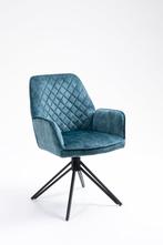 Eetkamerstoel William | Blauw | Velvet/velours stof, Huis en Inrichting, Stoelen, Ophalen, Nieuw, Industrieel