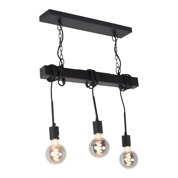 Industriële plafondlamp Kezban, zwart, langwerpig, Huis en Inrichting, Lampen | Plafondlampen, Nieuw, Metaal, Ophalen of Verzenden
