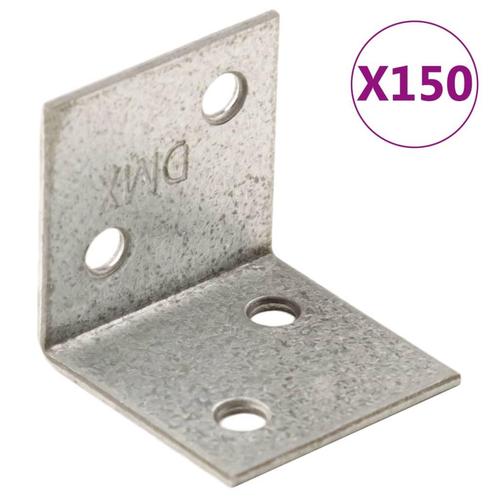 vidaXL Hoekbeugels 150 stuks 30x25x30 mm gegalvaniseerd, Doe-het-zelf en Verbouw, IJzerwaren en Bevestigingsmiddelen, Nieuw, Verzenden