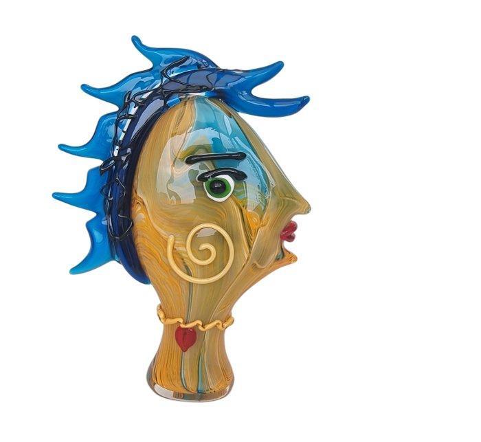 Beeldje - Modernistisch hoofd - Glas, Antiek en Kunst, Kunst | Designobjecten