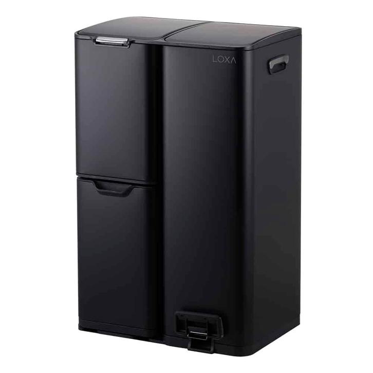Prullenbak Cairo 60L – Design Prullenbak met 3 Vakken, Huis en Inrichting, Woonaccessoires | Prullenbakken, Nieuw, Verzenden