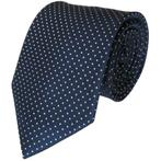 Donkerblauwe XL stropdas met stippen • Stropdassen blauw, Nieuw, Met patroon, Losse Blouse Kraagjes, Verzenden