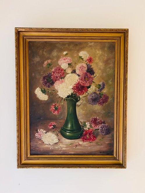 G. Moreau (XX) - Flower Vase Still Life, Antiek en Kunst, Kunst | Schilderijen | Klassiek