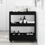 vidaXL Smalle Opbergtrolley Zwart Eiken 60 x 18 x 70 cm, Huis en Inrichting, Keuken | Keukenbenodigdheden, Verzenden, Nieuw