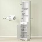 TRUUSK Hoge Badkamerkast - Smalle Kast met Lade en Deur - Ve, Verzenden, Nieuw