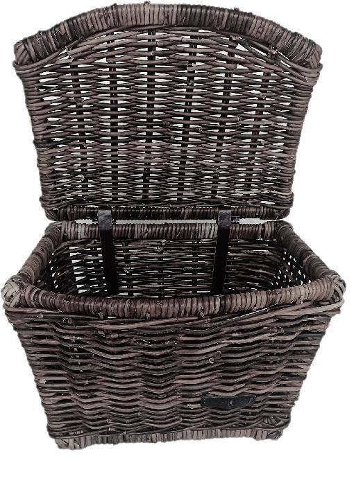 Wicked Rieten Fietsmand Buikmand met Klep Zwart, Fietsen en Brommers, Fietsaccessoires | Fietsmanden, Nieuw, Verzenden